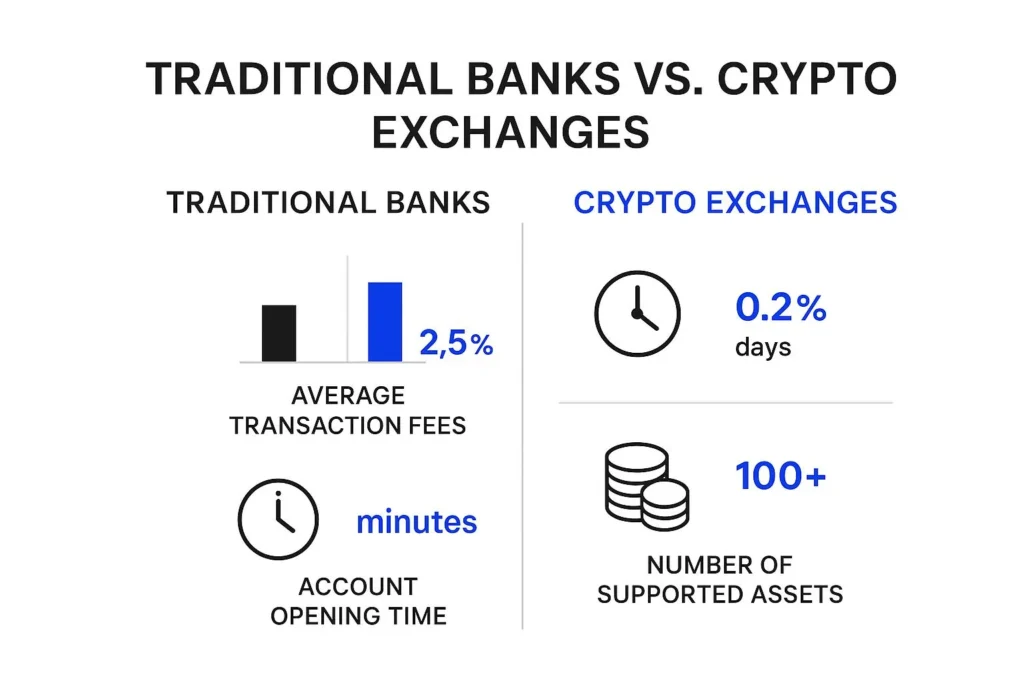 Traditional Bank vs Crypto Excahnge
